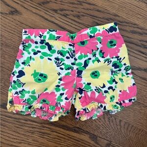Lily Pulitzer Girls Floral Ruffle Pull On Shorts - Size XS (2-3)